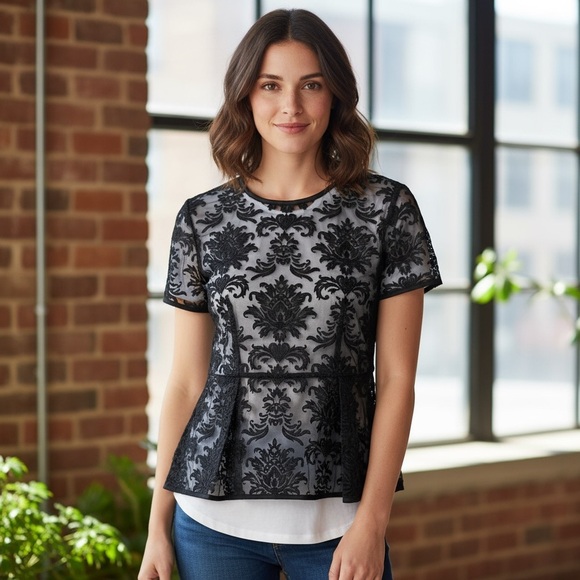Staand Apperal Tops - Staand Black Lace Top